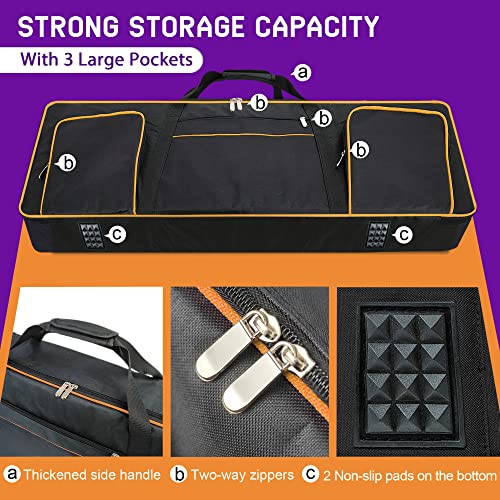 Ruibo 61 Key Keyboard Gig Bag Case,Portable Durable Keyboard Piano Waterproof 600D Oxford Cloth with 10mm Cotton Padded Case Gig Bag 40"x16"x6" / Black+Orange - Image 5