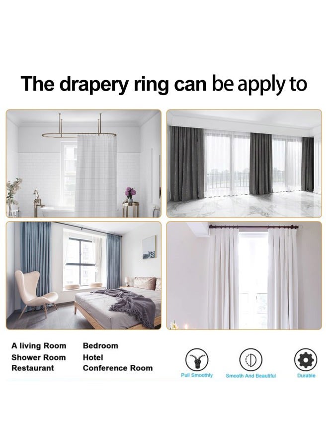 Hanitronic 1.25-Inch Drapery Curtain Ring with Eyelet for Curtain Panels, Set of 30 PCS – Black Curtain Rings - Image 5