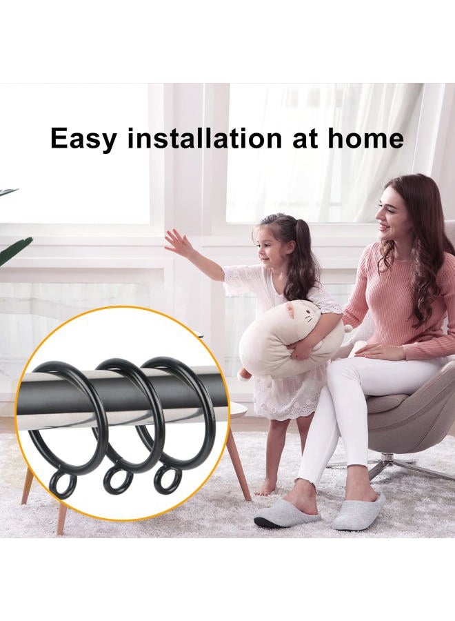 Hanitronic 1.25-Inch Drapery Curtain Ring with Eyelet for Curtain Panels, Set of 30 PCS – Black Curtain Rings - Image 4