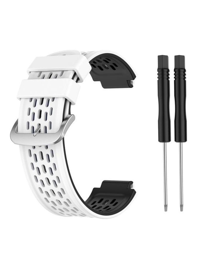NIBEMINENT Two-Color Silicone Replacement Strap For Garmin Approach S2 / S4 White/Black - Image 1