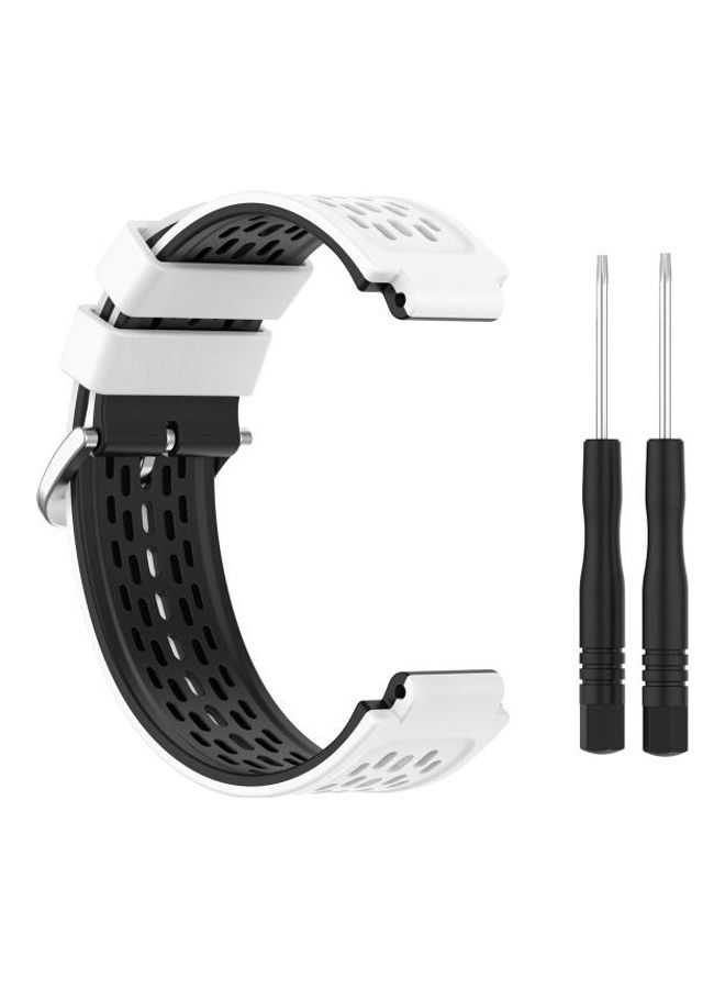 NIBEMINENT Two-Color Silicone Replacement Strap For Garmin Approach S2 / S4 White/Black - Image 3