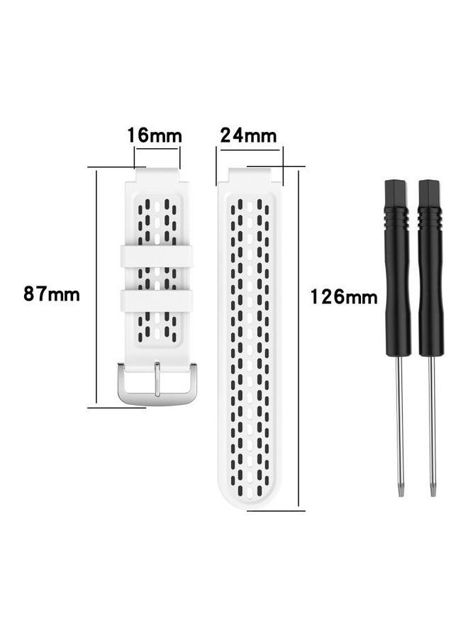NIBEMINENT Two-Color Silicone Replacement Strap For Garmin Approach S2 / S4 White/Black - Image 4