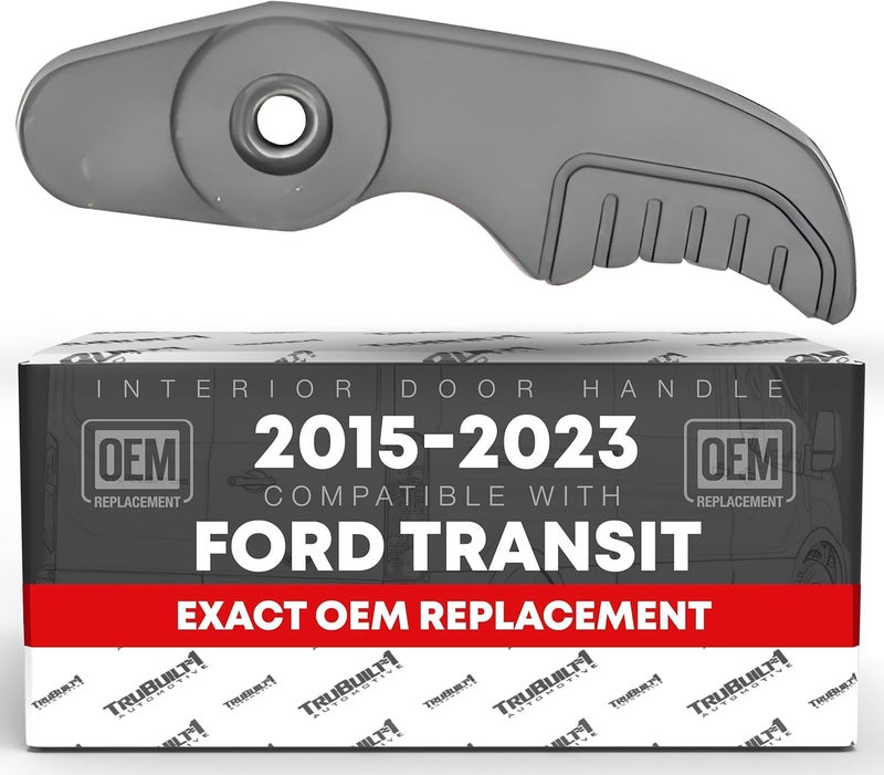 T1A Interior Rear Driver Door Handle, Tailgate Back Door Replacement - Compatible with 2015-2023 Ford Transit - Textured Black, Plastic - OEM CK4Z-9946318-A BK2Z-6126680-A - Image 1