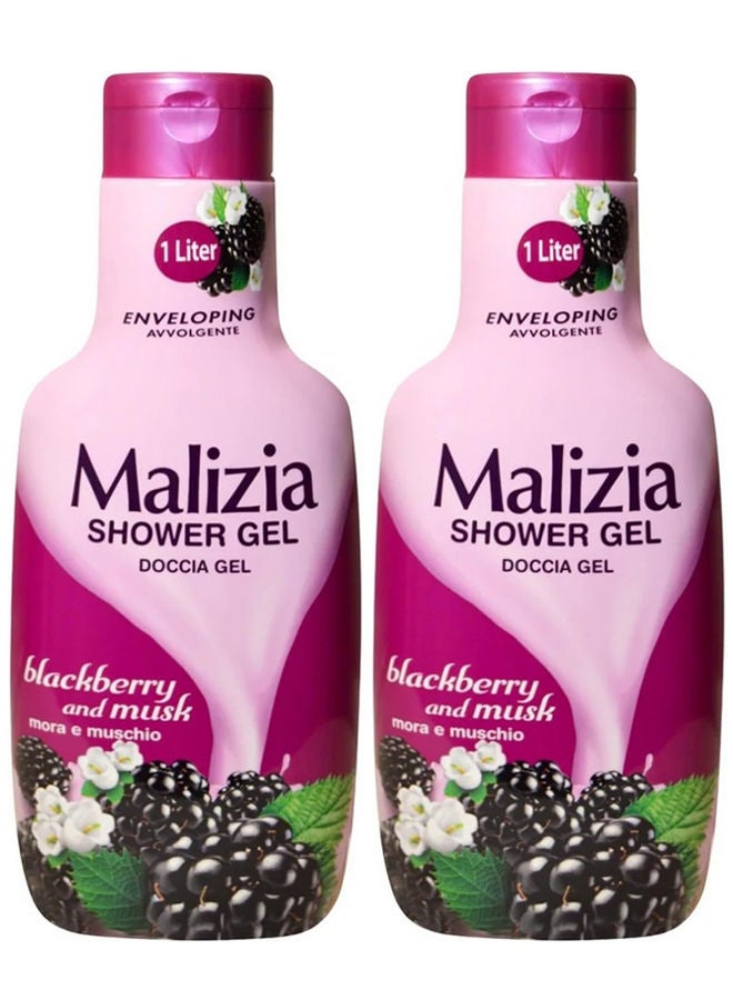 Malizia Shower Gel Blackberry & Musk 2x1000ml - Image 1