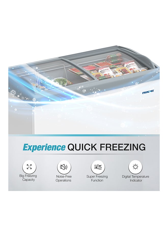 NIKAI Double Door Glass Chest Freezer With Storage Basket, High Energy Efficiency Cooling System, Adjustable Temperature, Silent Operation, For Home And Restaurants 380 L 1200 W NCF400GL1 White - Image 3