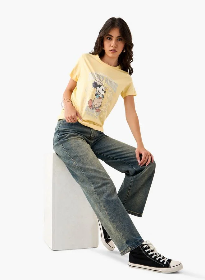 SP Characters Mickey Mouse Print Crew Neck T-shirt