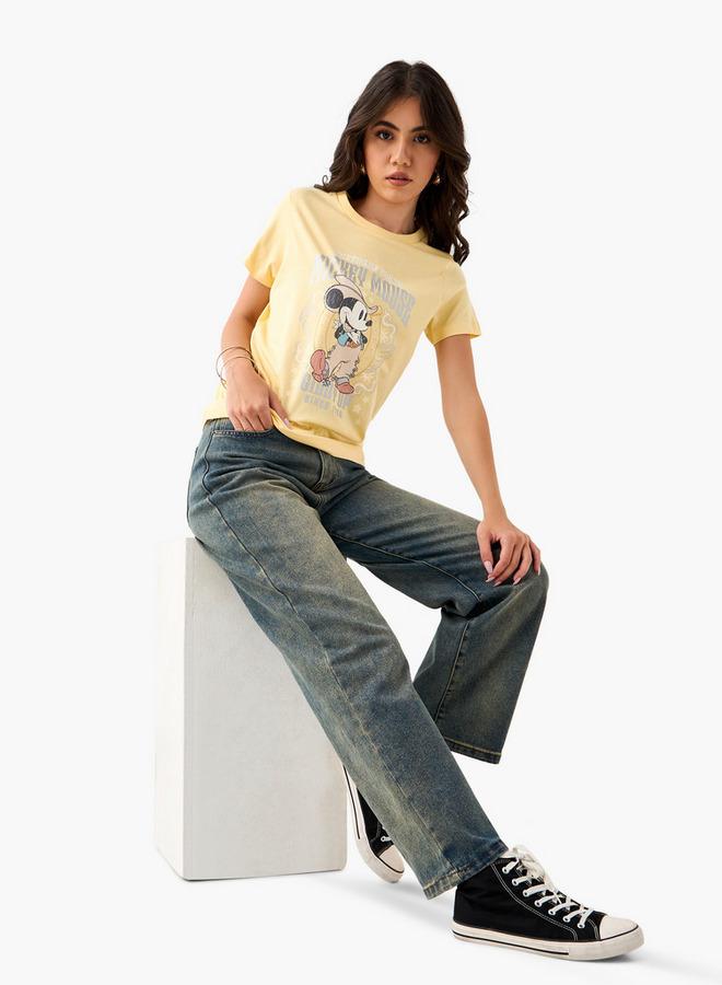 SP Characters Mickey Mouse Print Crew Neck T-shirt - Image 2