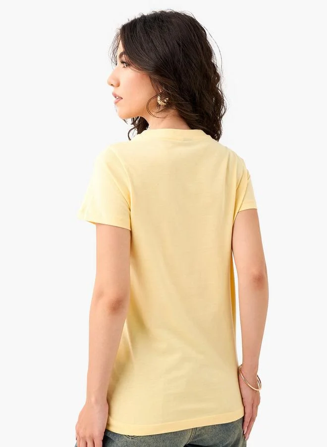 SP Characters  Mickey Mouse Print Crew Neck T-shirt for Women | Best Price UAE