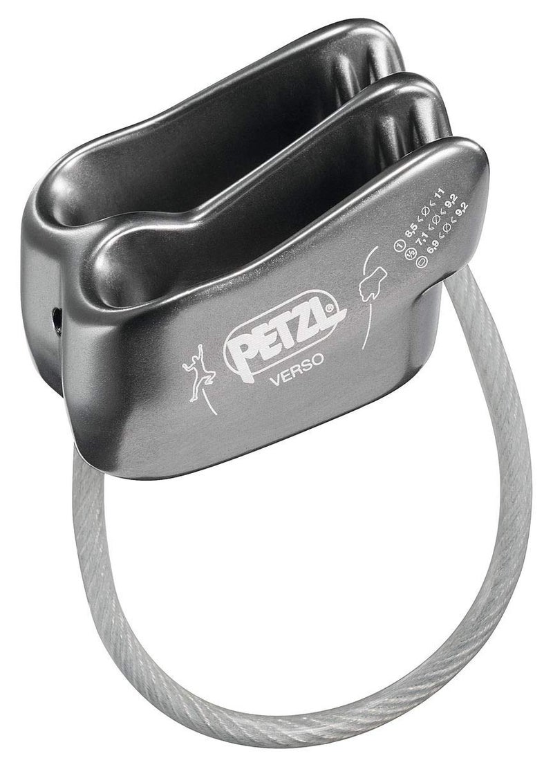 Petzl Verso Belay Device - Compact, Lightweight Belay Device, for One or Two Rope Strands While Climbing or Rappelling - Grey - Image 1