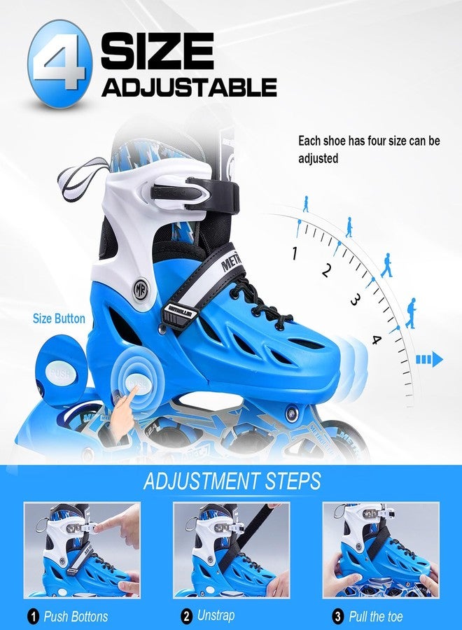 METROLLER زلاجات مترولر للتزلج على العجلات المضمنة للبنات والأولاد والنساء والرجال، بأربعة مقاسات قابلة للتعديل، مزودة بعجلات مضيئة، زلاجات مضيئة للمبتدئين من الأطفال والشباب البالغين - Image 3
