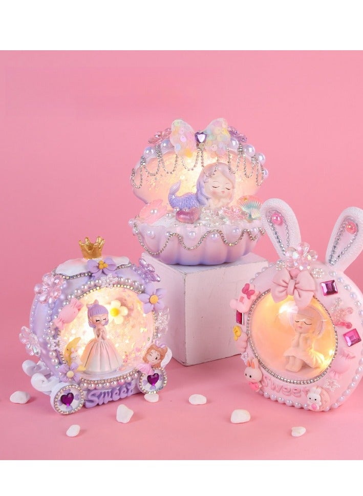 Girl's Creative Handmade Material Bag Making Night Light Birthday Gift Toy  - Image 2