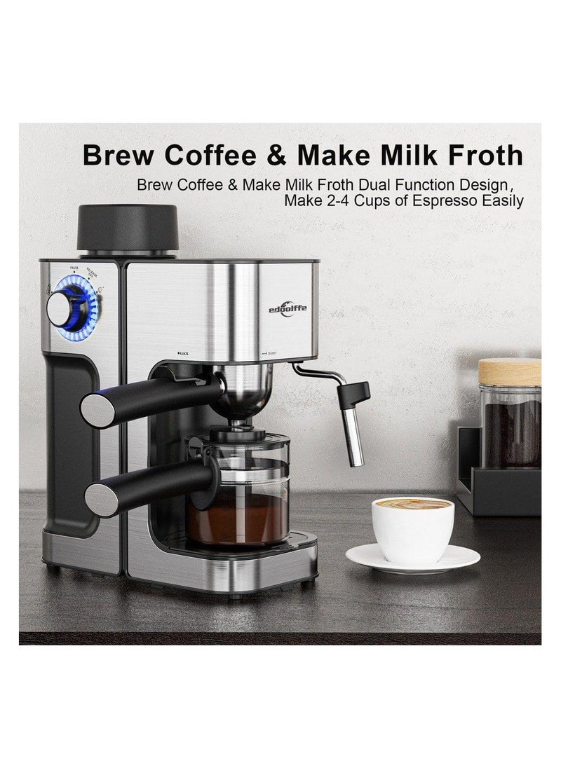 edoolffe Edoolffe Espresso Maker Household Built-In Milk Frother Coffee Maker 5bar 800w Md-2006  - Image 2