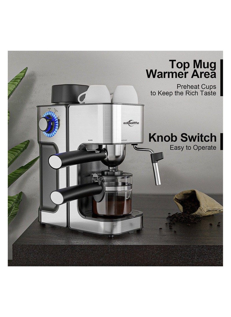 edoolffe Edoolffe Espresso Maker Household Built-In Milk Frother Coffee Maker 5bar 800w Md-2006  - Image 3