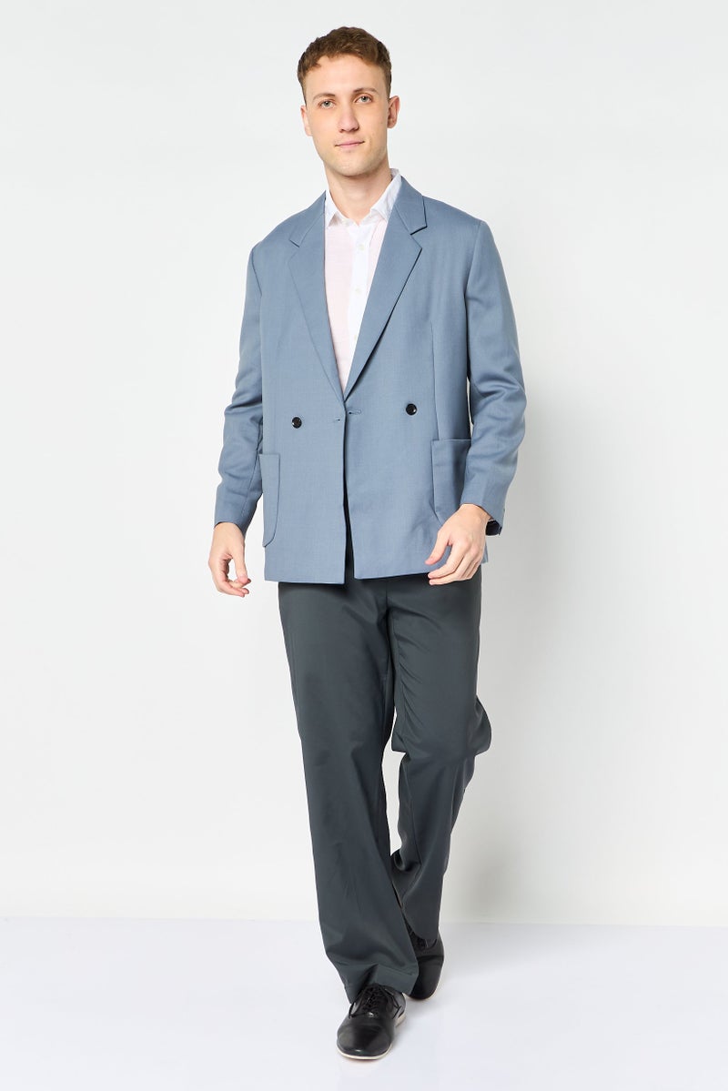 SELECTED Men Regular Fit Solid Long Sleeve Semi Formal Jacket, Grey - Image 4