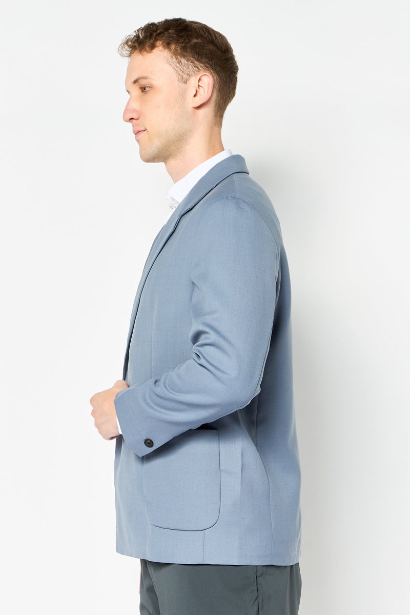 SELECTED Men Regular Fit Solid Long Sleeve Semi Formal Jacket, Grey - Image 2