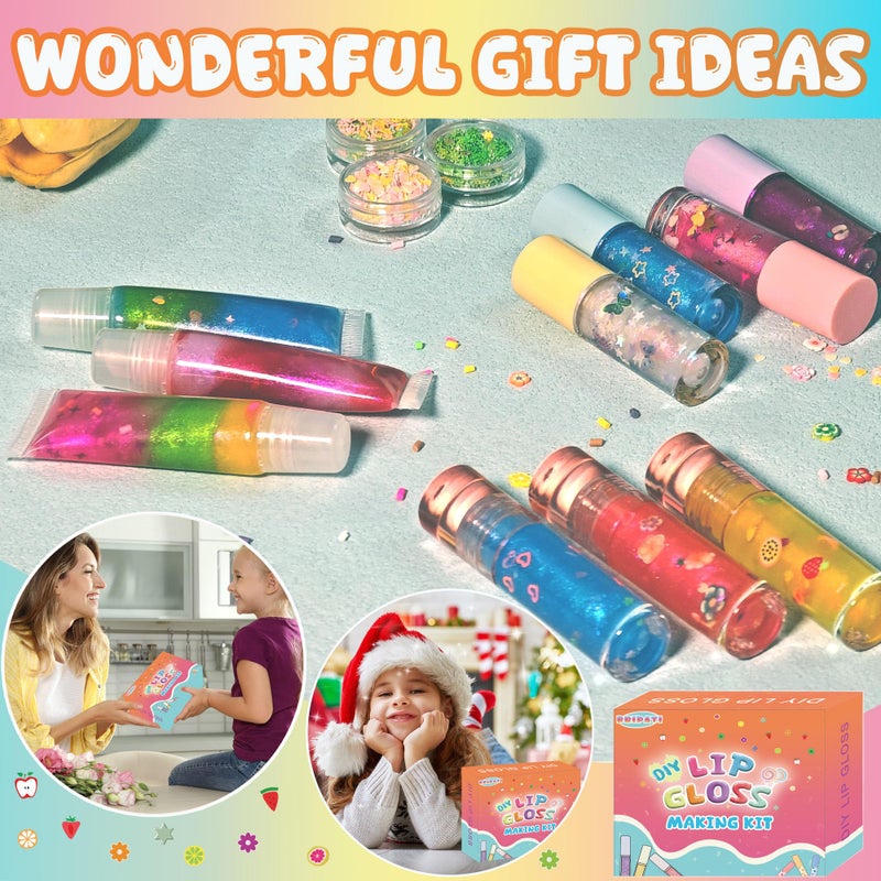 BRIPATI DIY Lip Gloss Making Kit - Moisturizing Lip Gloss Lip Glaze Handmade Supplies Set to Make Your Own Lip Gloss Set for Women Girls Beginners - Image 4