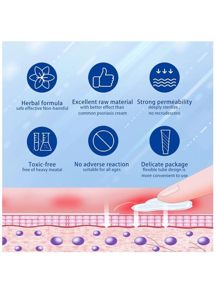 SOUTH MOON Herbal Extract Psoriasis Ointment, Dermatitis And Eczema Pruritus Psoriasis Ointment, Say Goodbye To Scaly Skin, Eczema Relief Ointment, Stops Burning And Itching 20g - Image 4