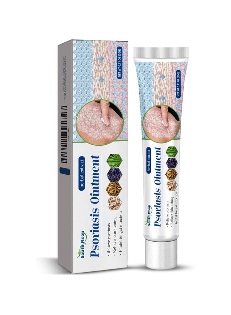 SOUTH MOON Herbal Extract Psoriasis Ointment, Dermatitis And Eczema Pruritus Psoriasis Ointment, Say Goodbye To Scaly Skin, Eczema Relief Ointment, Stops Burning And Itching 20g - Image 1
