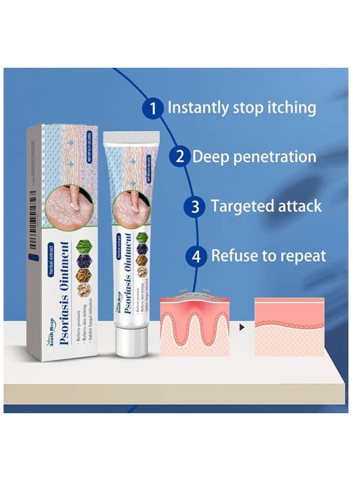 SOUTH MOON Herbal Extract Psoriasis Ointment, Dermatitis And Eczema Pruritus Psoriasis Ointment, Say Goodbye To Scaly Skin, Eczema Relief Ointment, Stops Burning And Itching 20g - Image 3