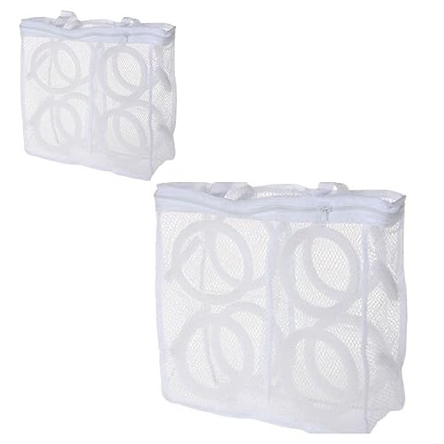 Karomouj KMA638 Shoes Wash Bags Portable Laundry Washing Bags With Premium Rust Free Zipper, Storage Bag, Store Dirty Clothes,Shoes, Hosiery, Lingerie, (38CM x 30CM x 12.5CM) (White, Pack of 2) - Image 2