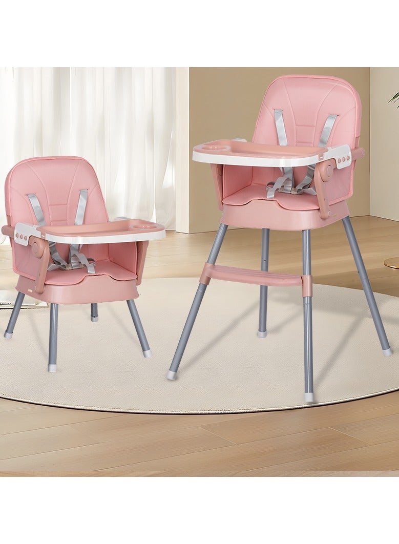 فول جوي كرسي طعام مرتفع قابل للتعديل للأطفال 4* 1 ، مقعد معزز لكرسي تغذية الأطفال,حزام أمان ,مسند قدم مع صينية قابلة للفصل ,كرسي عالٍ قابل للطي للأطفال الصغار من عمر 6 أشهر إلى 4 سنوات - Image 1
