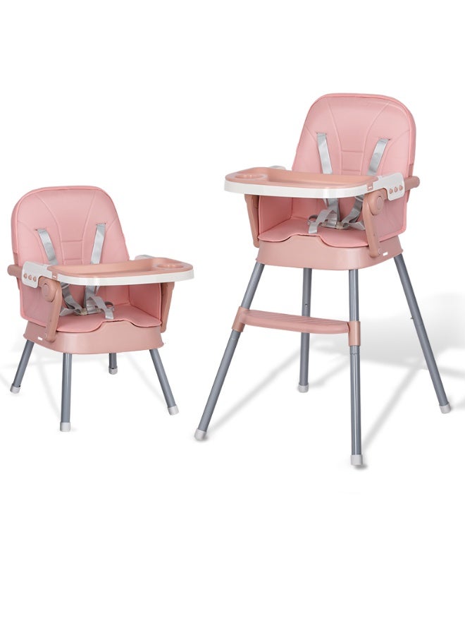 فول جوي كرسي طعام مرتفع قابل للتعديل للأطفال 4* 1 ، مقعد معزز لكرسي تغذية الأطفال,حزام أمان ,مسند قدم مع صينية قابلة للفصل ,كرسي عالٍ قابل للطي للأطفال الصغار من عمر 6 أشهر إلى 4 سنوات - Image 2