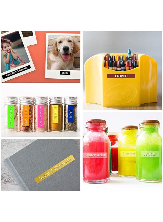 إيروريكس طابعة ملصقات ثلاثية الأبعاد، نموذج صغير من صانعي الملصقات، آلة طباعة الملصقات اليدوية، آلة كاتبة، آلة DIY للعمل المنزلي، أسود مع شريط أسود مجاني وشريط ذهبي - Image 5