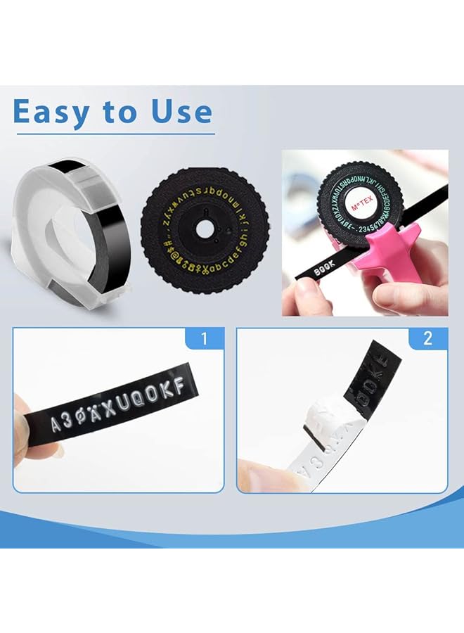 إيروريكس طابعة ملصقات ثلاثية الأبعاد، نموذج صغير من صانعي الملصقات، آلة طباعة الملصقات اليدوية، آلة كاتبة، آلة DIY للعمل المنزلي، أسود مع شريط أسود مجاني وشريط ذهبي - Image 3