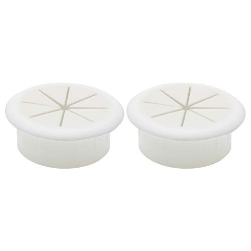 pugdodo 2PCS 2Inch (50mm) Desk Cord Grommets Wire Cable Hole Cover for Office PC Desk Cable Cord Cover White (White-2pcs) (White) - Image 3