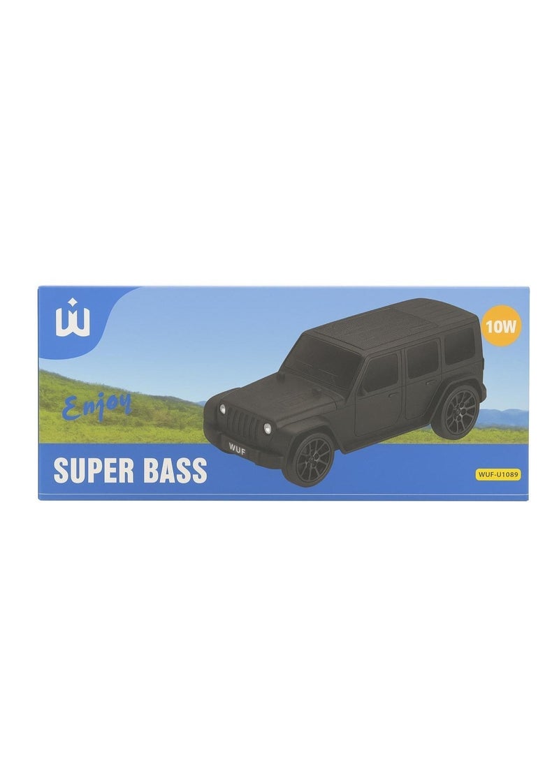 WUF-U1039 10W Jeep Shape Bluetooth Speaker with Super Bass & LED Lights – Black - Image 3