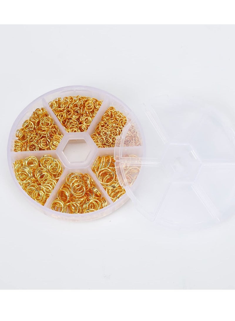 Y&D 970 Pcs O Ring Connectors Metal Open Jump Rings Set Golden 6 Different Sizes Rings Jewelry Keychain for Making Accessories (4mm 5mm 6mm 7mm 8mm 10mm )  - Image 3