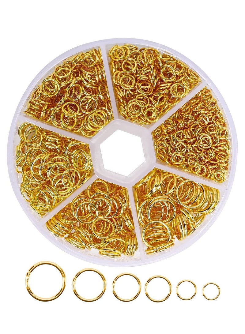 Y&D 970 Pcs O Ring Connectors Metal Open Jump Rings Set Golden 6 Different Sizes Rings Jewelry Keychain for Making Accessories (4mm 5mm 6mm 7mm 8mm 10mm )  - Image 1