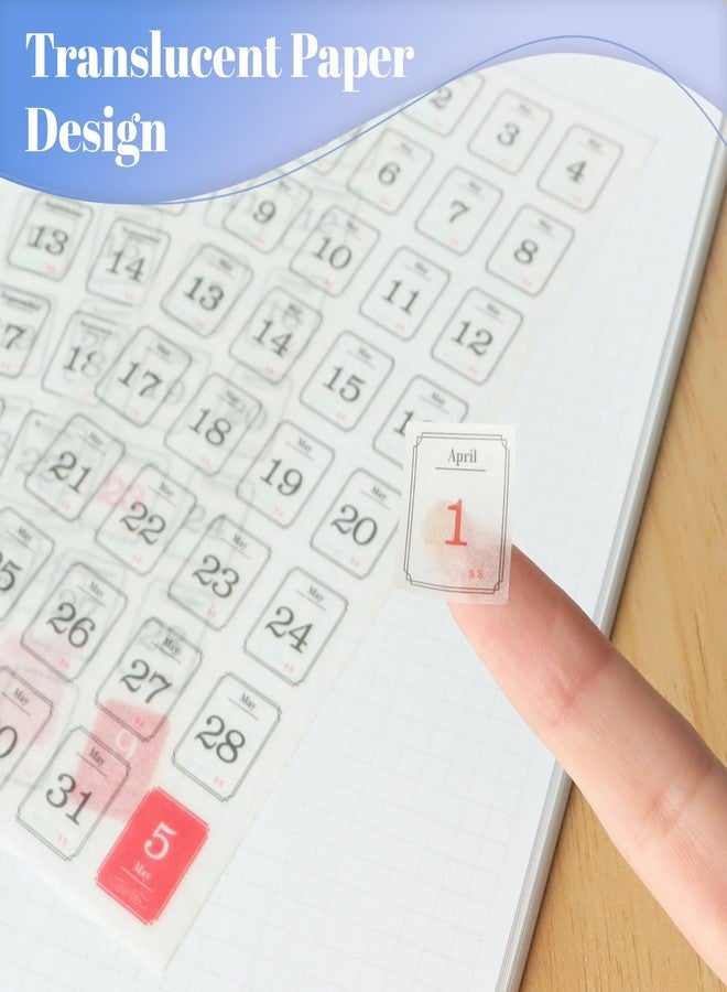 Aixoom 12 Monthly Planner Date Sticker Sheets, 365 Daily Planner Number Stickers, Decorative Planner Sticker Accessories for Customizing Undated Planners, Calendar, Notebooks - Image 3
