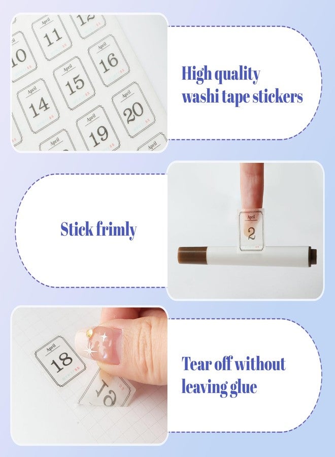 Aixoom 12 Monthly Planner Date Sticker Sheets, 365 Daily Planner Number Stickers, Decorative Planner Sticker Accessories for Customizing Undated Planners, Calendar, Notebooks - Image 4