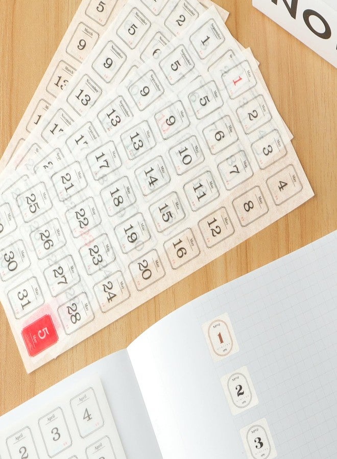 Aixoom 12 Monthly Planner Date Sticker Sheets, 365 Daily Planner Number Stickers, Decorative Planner Sticker Accessories for Customizing Undated Planners, Calendar, Notebooks - Image 5