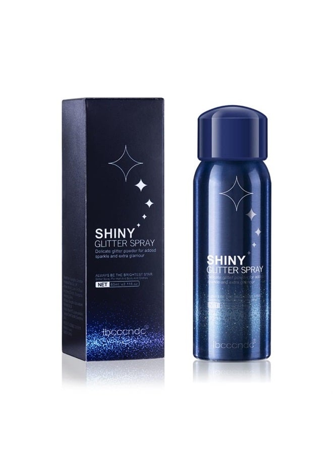 wenfeng Glitter Spray,Body Glitter,Body Shimmery Spray for Skin,Face,Hair and Clothing,Quick-Drying Waterproof Glitter Hairspray Highlighter Face Makeup Spray for Prom,Festival Rave,Stage Makeup-60ML - Image 1