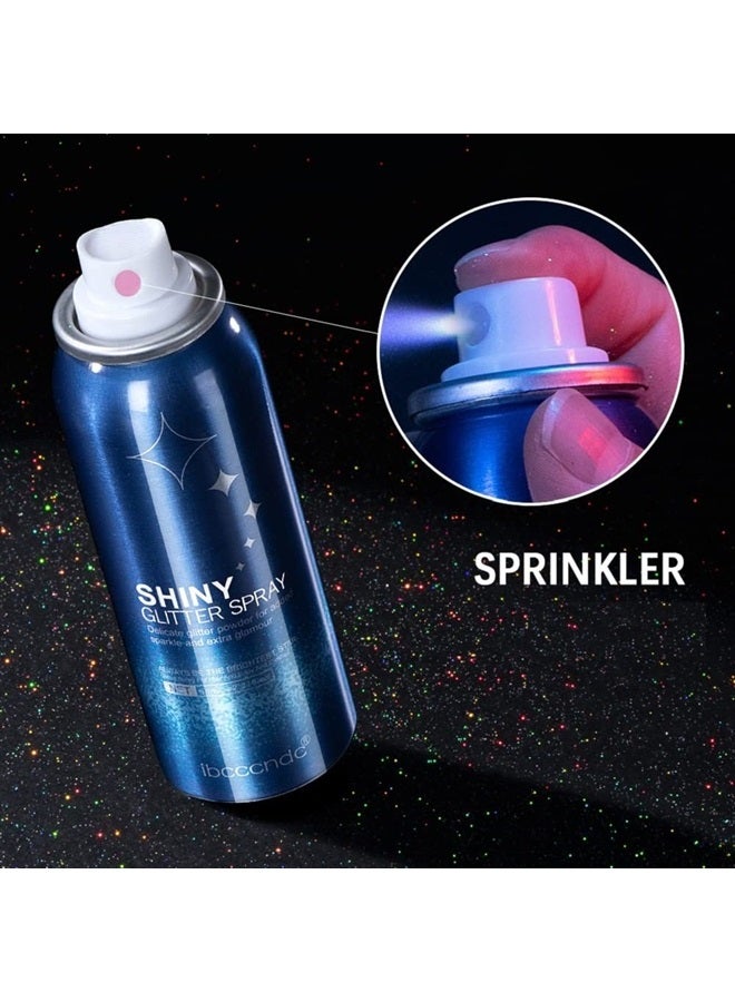 wenfeng Glitter Spray,Body Glitter,Body Shimmery Spray for Skin,Face,Hair and Clothing,Quick-Drying Waterproof Glitter Hairspray Highlighter Face Makeup Spray for Prom,Festival Rave,Stage Makeup-60ML - Image 5