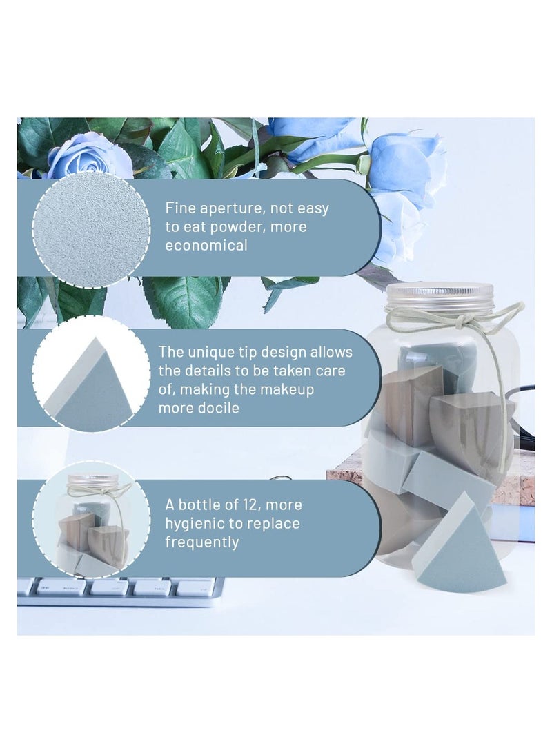 SYOSI Latex Free Wet and Dry Use Cosmetic Sponges for Foundation and Powder with Storage Bottle - Image 3