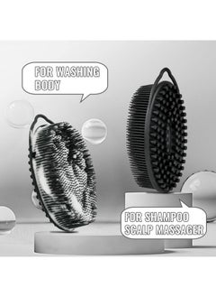 Silicone Loofah Exfoliating Body Scrubber Set Of 3 Soft Bath Sponge/Shower Brush For Sensitive Kids Women Men All Kinds Of Skin (Black/Gray/Blue) - pzsku/Z53669FD37CCBD64B8572Z/45/_/1735214562/d86494b1-41a3-42de-afdb-f104dcc054c9