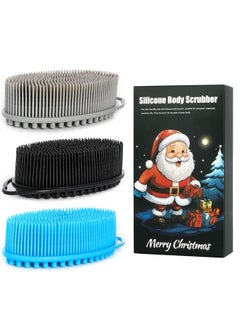 Silicone Loofah Exfoliating Body Scrubber Set Of 3 Soft Bath Sponge/Shower Brush For Sensitive Kids Women Men All Kinds Of Skin (Black/Gray/Blue) - pzsku/Z53669FD37CCBD64B8572Z/45/_/1735214596/8193ca0c-3acd-4bf4-a9cc-db0b015b8943