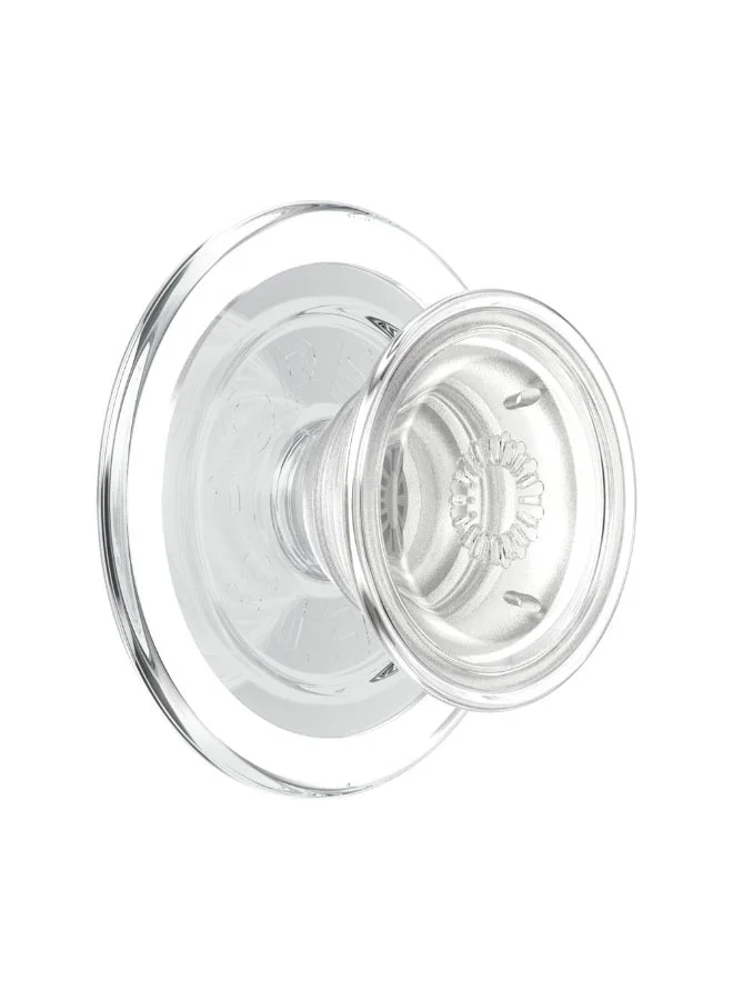 POPSOCKETS MagSafe PopGrip Transparent | Magnetic Phone Grip & Stand, Strong Magnet, for iPhone 15/14/13/12 & MagSafe Cases, Included Adapter Ring for non-MagSafe Phones & Cases - Clear
