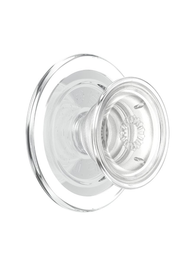 POPSOCKETS MagSafe PopGrip Transparent | Magnetic Phone Grip & Stand, Strong Magnet, for iPhone 15/14/13/12 & MagSafe Cases, Included Adapter Ring for non-MagSafe Phones & Cases - Clear - Image 1