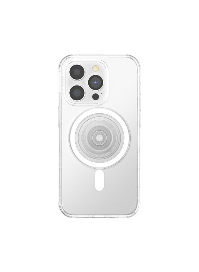 POPSOCKETS MagSafe PopGrip Transparent | Magnetic Phone Grip & Stand, Strong Magnet, for iPhone 15/14/13/12 & MagSafe Cases, Included Adapter Ring for non-MagSafe Phones & Cases - Clear - Image 3
