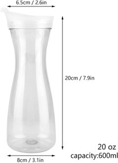 silvercnc Jug with Lid Plastic Juice Pitcher for Milk Hot / Cold Water Ice Tea Wine Coffee and Juice Beverage Carafe (20oz)  - Image 3