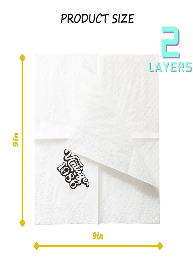 Geloar 1986 40th Birthday Vintage Cocktail Napkins 4.5x4.5" 2-Ply Black 100 Pack - Image 3