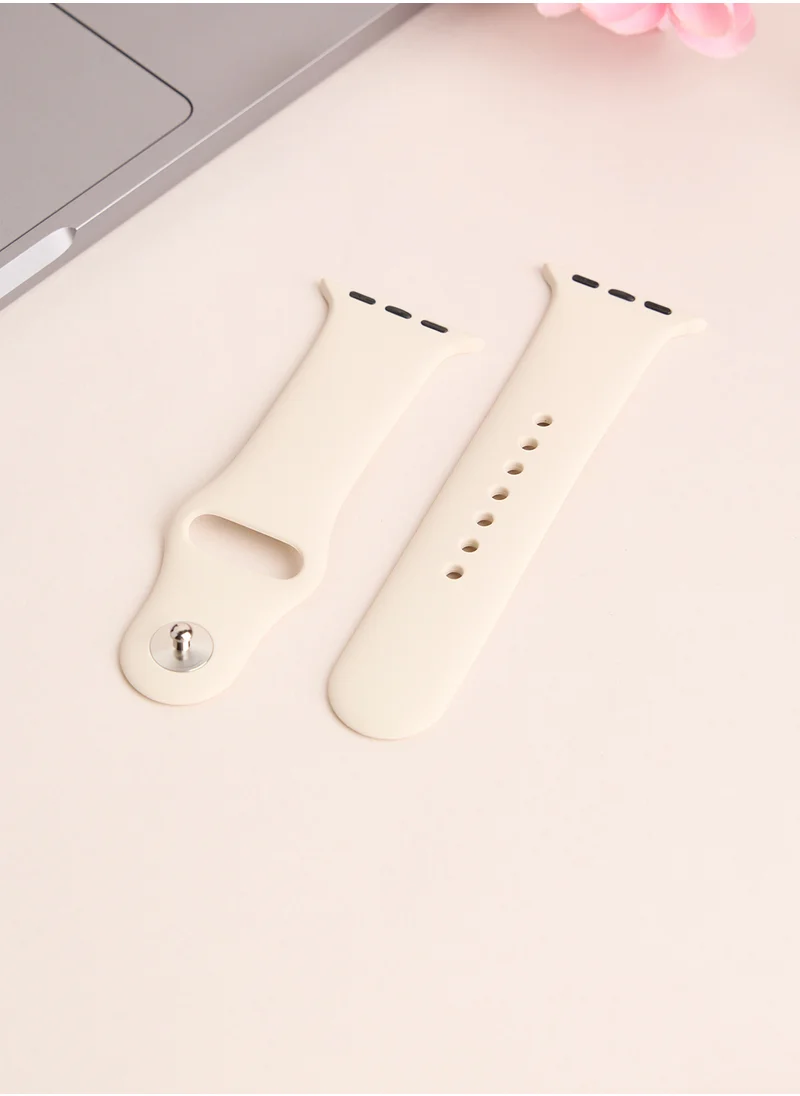 COCONUT LANE Almond White Apple Watch Strap 38/40