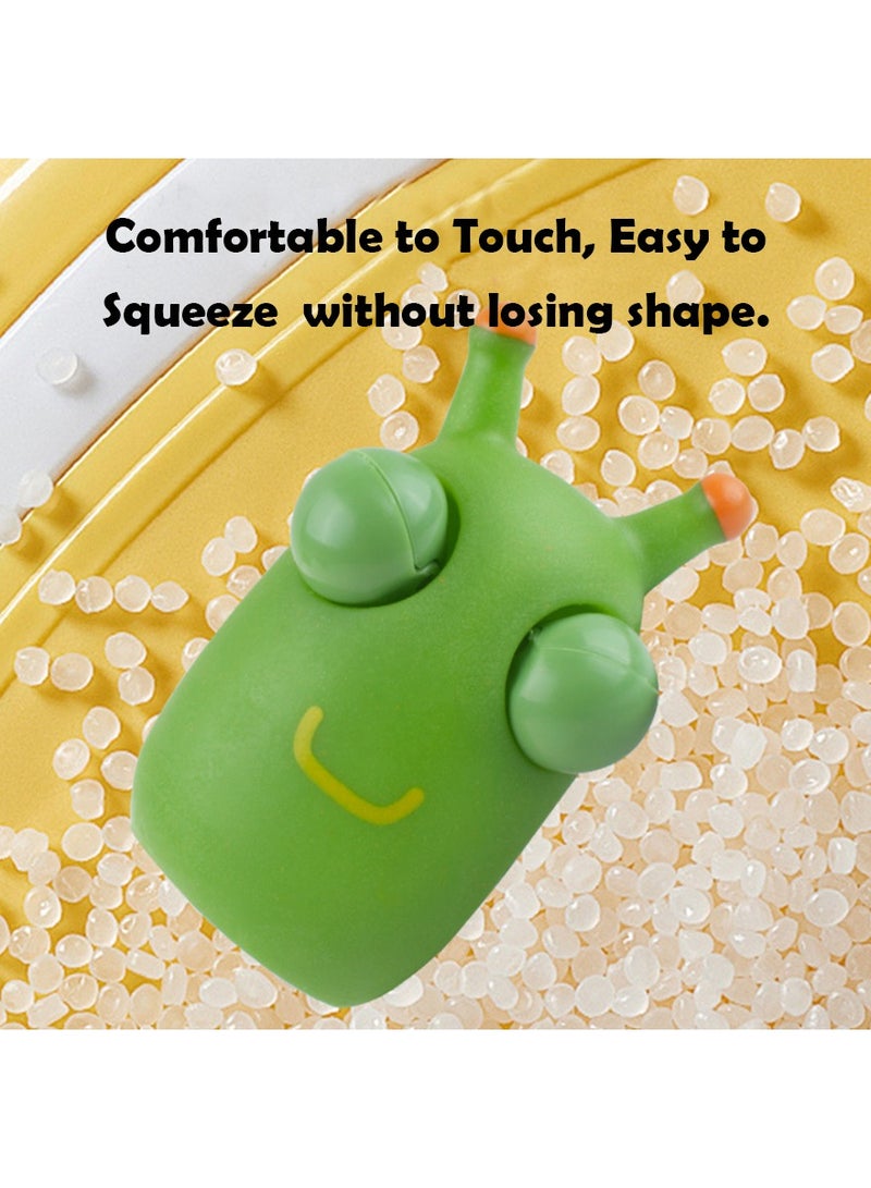 Squeezable Green Worm Toy with Popping Eyes, Stress Relief Bug Toy Caterpillar with Bluging Eyes - Image 4