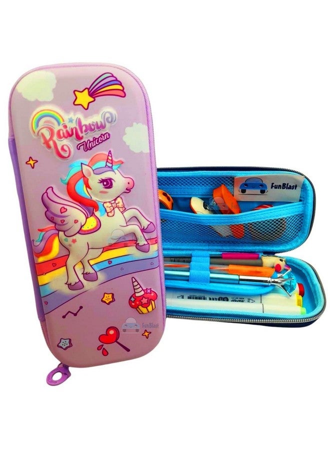 فنبلاست حافظة أقلام متعددة الأغراض بسحاب من فن بلاست، حقيبة أقلام وحقيبة أقلام للوازم المدرسية للأطفال (أرجوانية) - Image 1