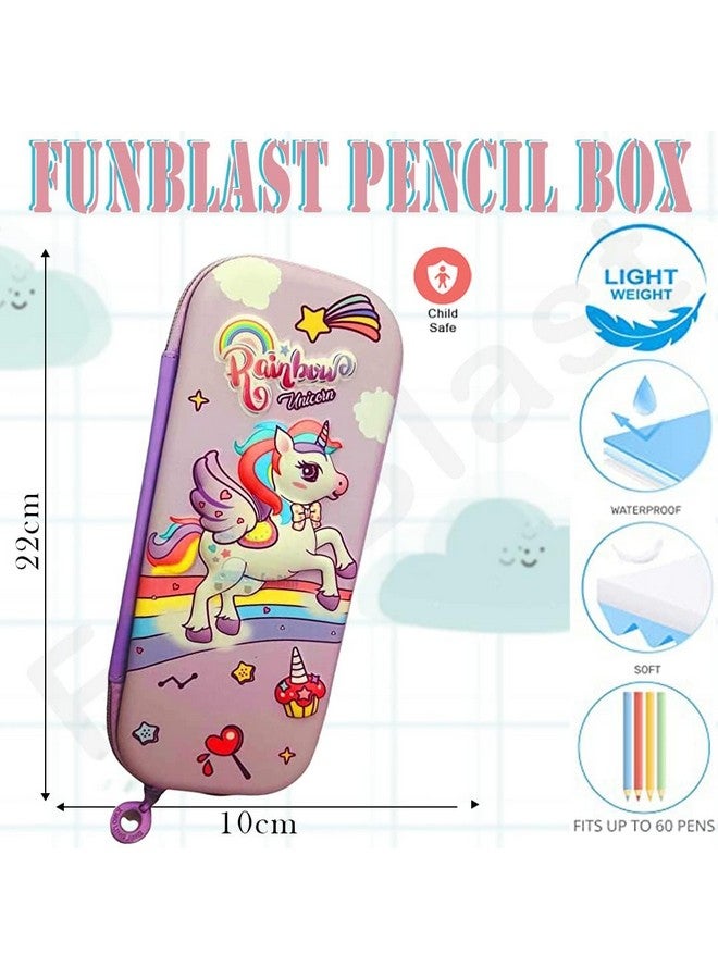 فنبلاست حافظة أقلام متعددة الأغراض بسحاب من فن بلاست، حقيبة أقلام وحقيبة أقلام للوازم المدرسية للأطفال (أرجوانية) - Image 2