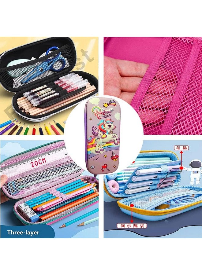 فنبلاست حافظة أقلام متعددة الأغراض بسحاب من فن بلاست، حقيبة أقلام وحقيبة أقلام للوازم المدرسية للأطفال (أرجوانية) - Image 3